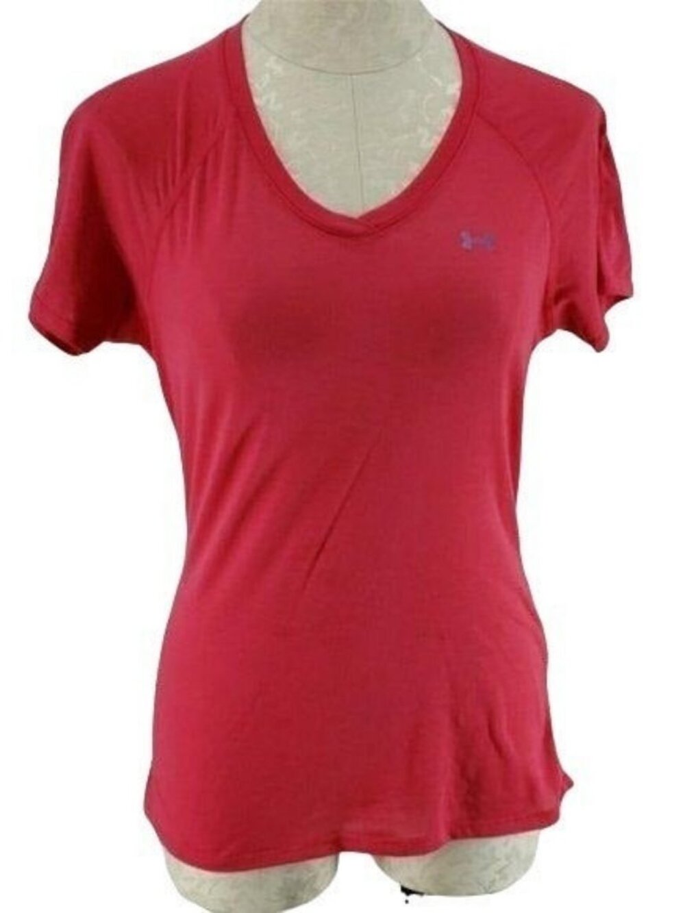 Under armour pink semi fitted heat gear‎ Small Athletic tee shirt